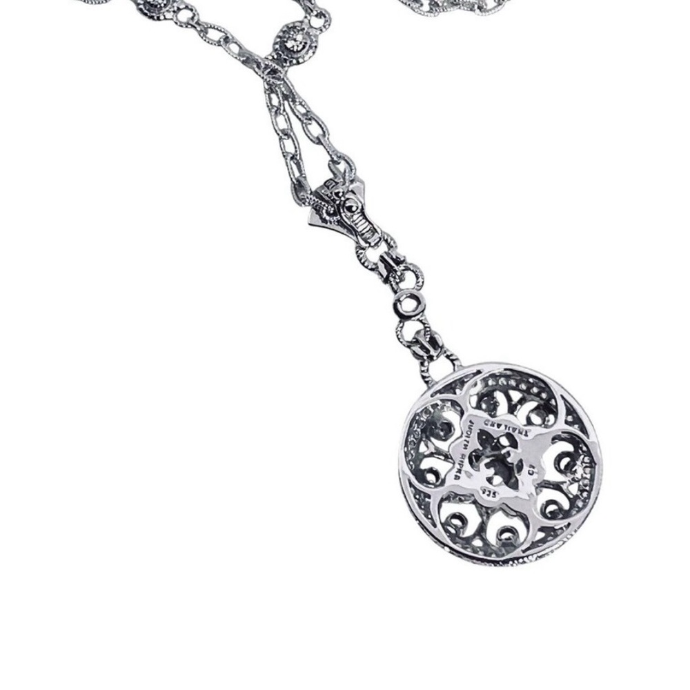 🩶 NWOT JUDITH RIPKA STERLING SILVER STATION NECKLACE WITH CZ VINTAGE PENDANT! - Picture 10 of 16